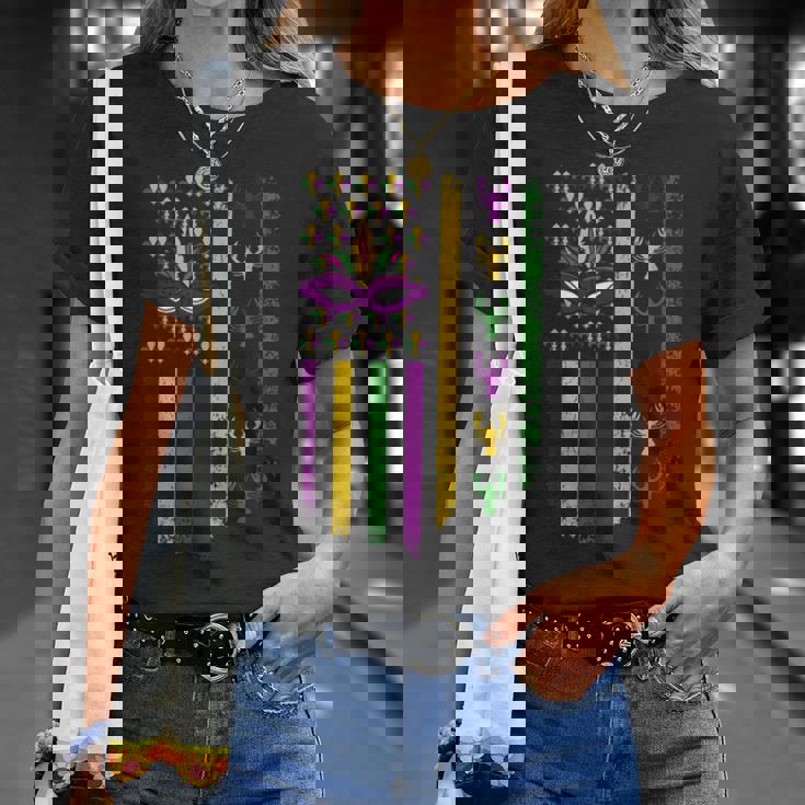 Us Flag Mardi Gras Tシャツ 彼女への贈り物