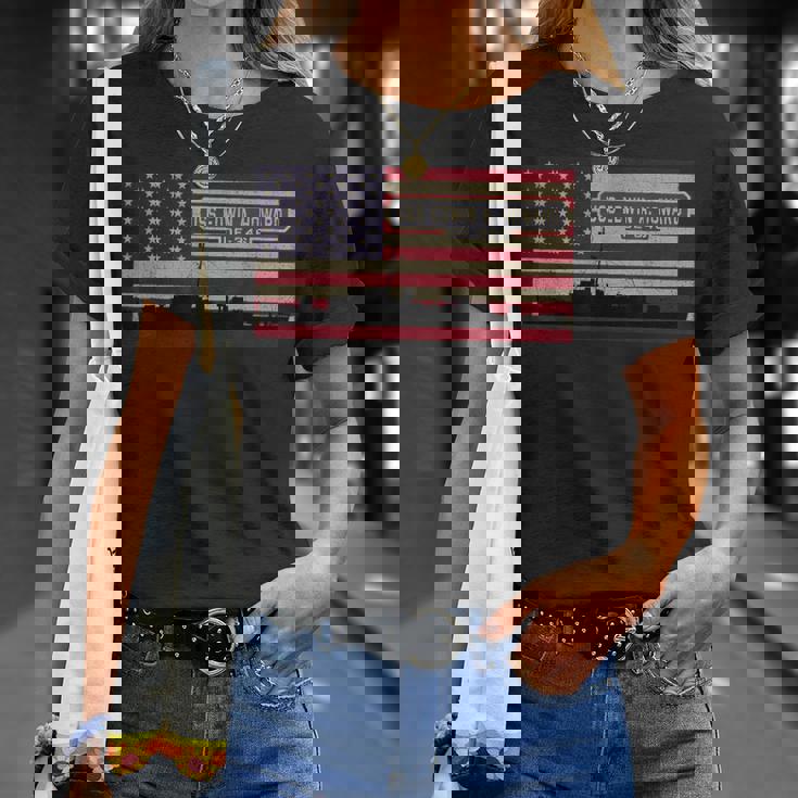 Uss エドウィン A ハワード De-346 船舶図 アメリカ国旗 Tシャツ 彼女への贈り物