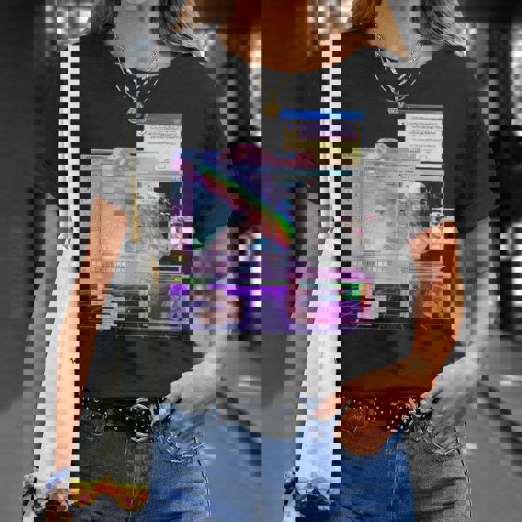 Vaporwave 美的pc トリッピーアート 90年代コンピューター Tシャツ 彼女への贈り物