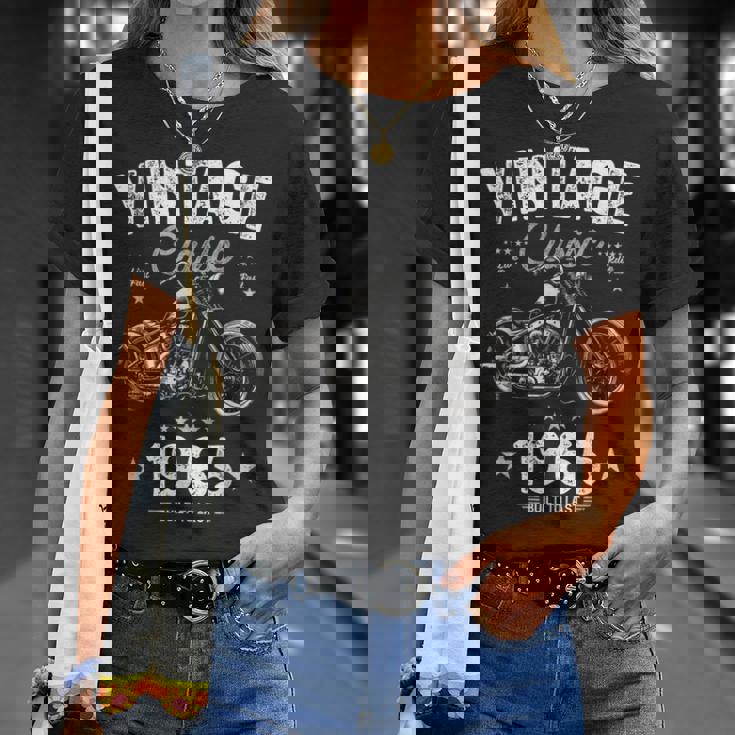 Vintage Born 1965 60Th Birthday クラシック レトロ バイク Tシャツ 彼女への贈り物