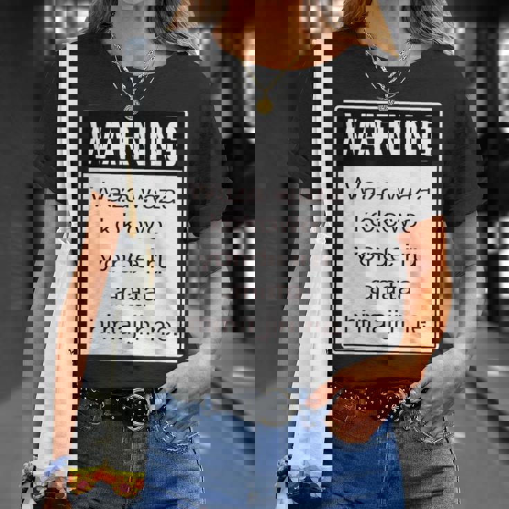 Warning 警告！【Anata Hima Jin】【英語 文字】ローマ字 メッセージ 面白い デザイン Tシャツ 彼女への贈り物