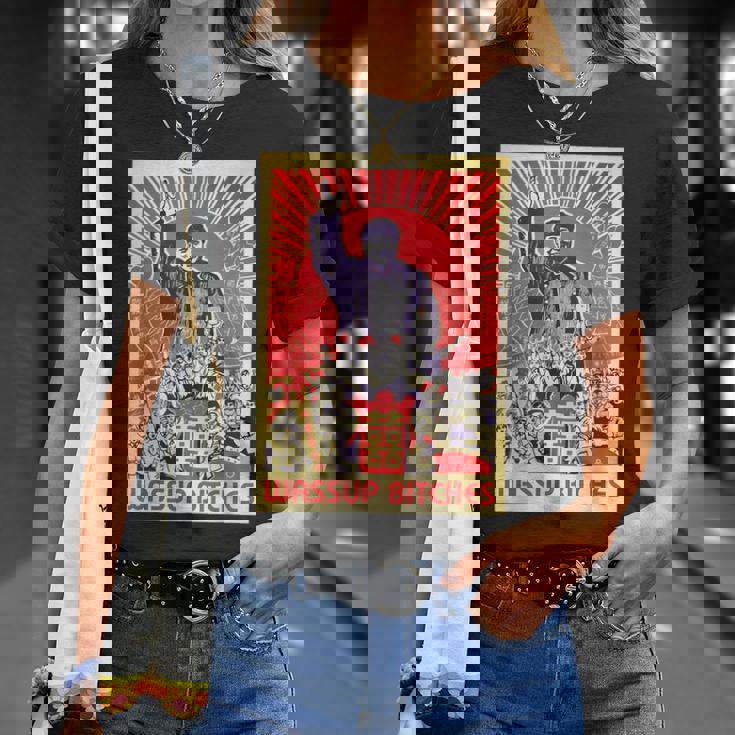 Wassup Bitches 毛沢東 中国共産主義宣伝ポスター Tシャツ 彼女への贈り物