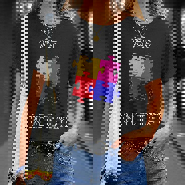 We Are One Team ジグソーパズル付き Tシャツ 彼女への贈り物