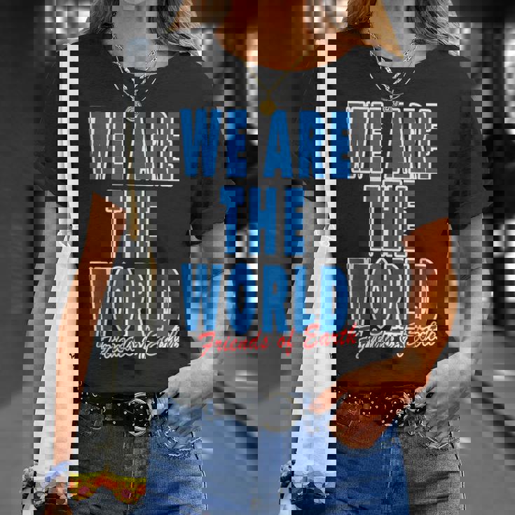 We Are The World ウィーアー ザ ワールド【英語 文字】80S パロディ メッセージ 面白い デザイン Tシャツ 彼女への贈り物