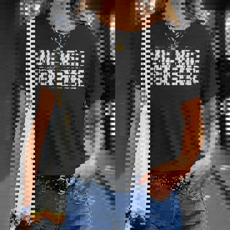 Will Weld For Beer 溶接シャツ Tシャツ 彼女への贈り物