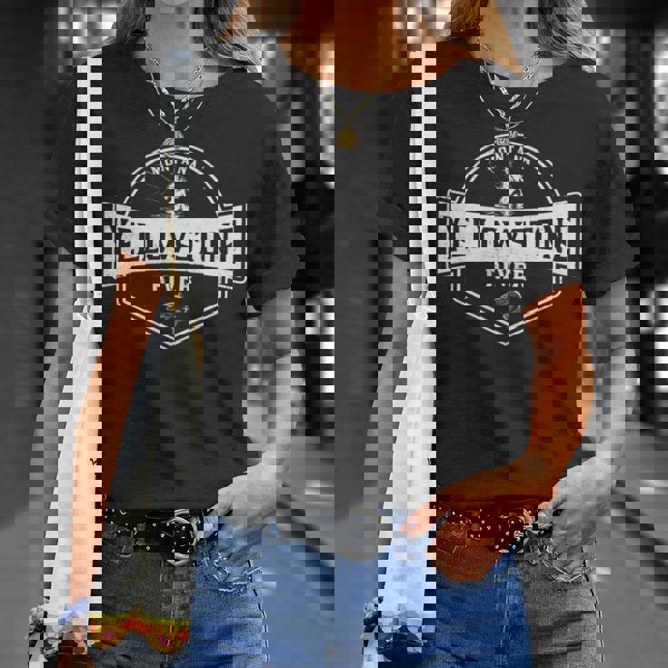 Yellowstone River モンタナフライフィッシング 長袖tシャツ Tシャツ 彼女への贈り物