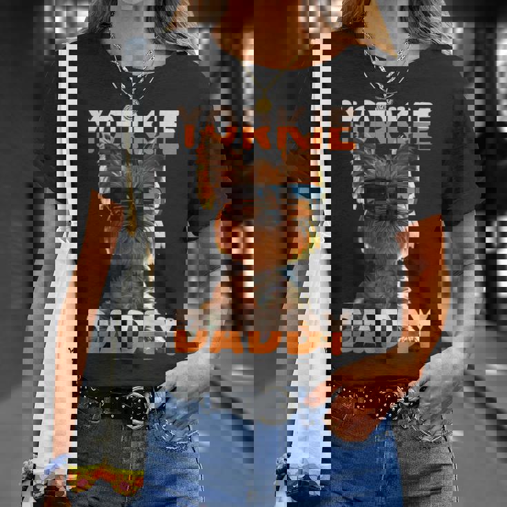 Yorkie Daddyヨーキー パパ 父の日 お父さん スウィート・ヨークシャー・テリア Tシャツ 彼女への贈り物