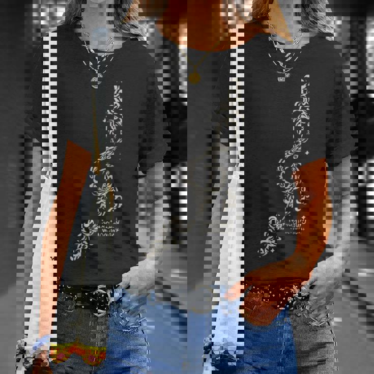 【ト音記号】音楽 ト音記号 イラスト トライバル風 メンズ レディース キッズ お揃いコーデ 丸襟 Tシャツ 彼女への贈り物