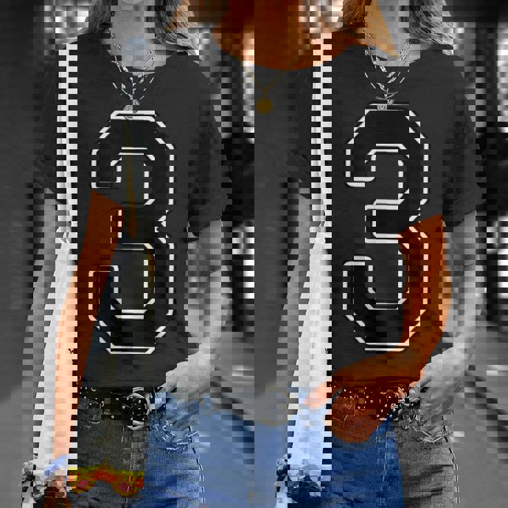 【両面プリント・表裏】3 数字 背番号・胸 ユニフォーム ナンバー【ブラック／黒の文字】スポーツ 部活 チーム 野球 Tシャツ 彼女への贈り物