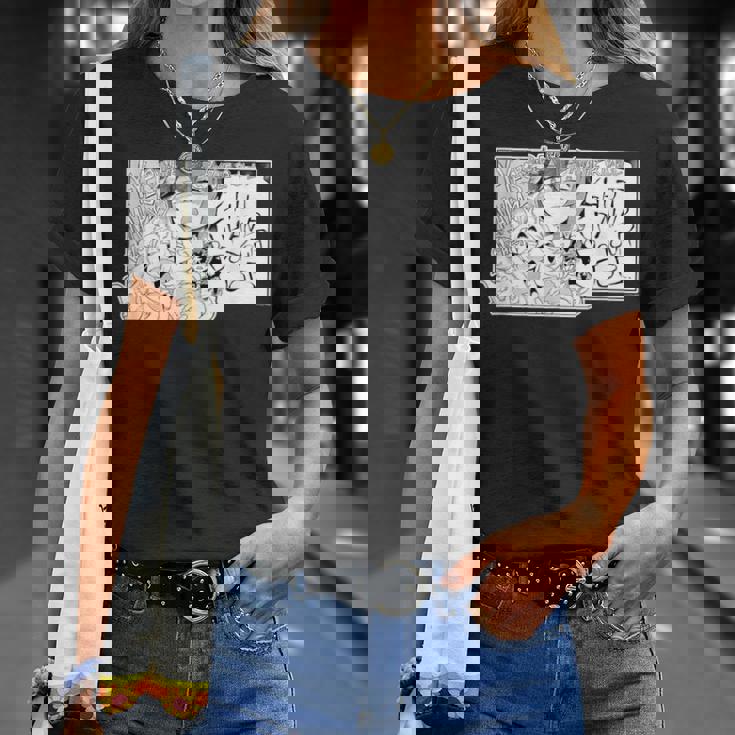 【大神ミオ】『ヤマト神想怪異譚』漫画コマtシャツ（本人セレクト 英語） Tシャツ 彼女への贈り物