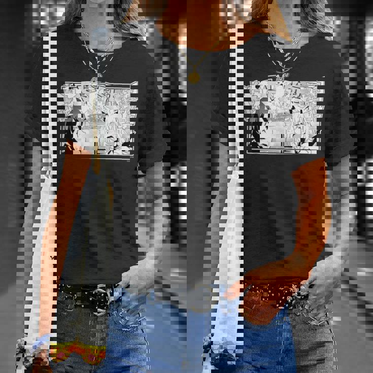 【白上フブキ】『ヤマト神想怪異譚』漫画コマtシャツ（本人セレクト 日本語）黒 Tシャツ 彼女への贈り物