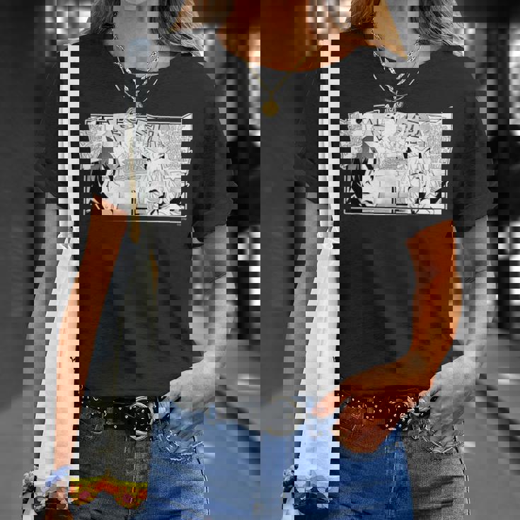 【白上フブキ】『ヤマト神想怪異譚』漫画コマtシャツ（本人セレクト 英語）黒 Tシャツ 彼女への贈り物