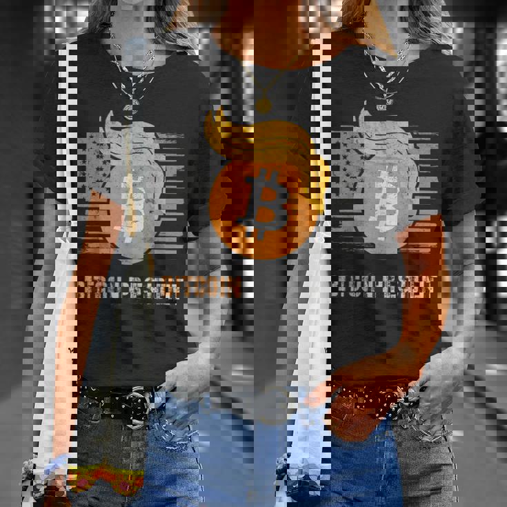 ありがとうトランプアメリカ ビットコインプレジデント就任式ジョーク Tシャツ 彼女への贈り物