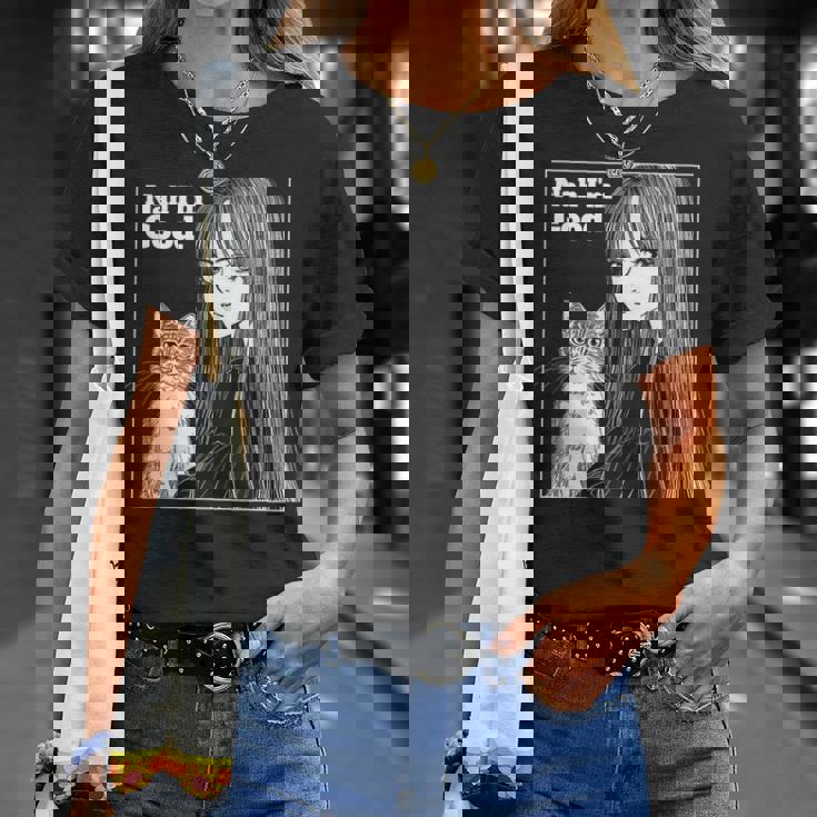 いや 猫と一緒にいい女 80年代 アニメ ヴィンテージ 漫画 Tシャツ 彼女への贈り物