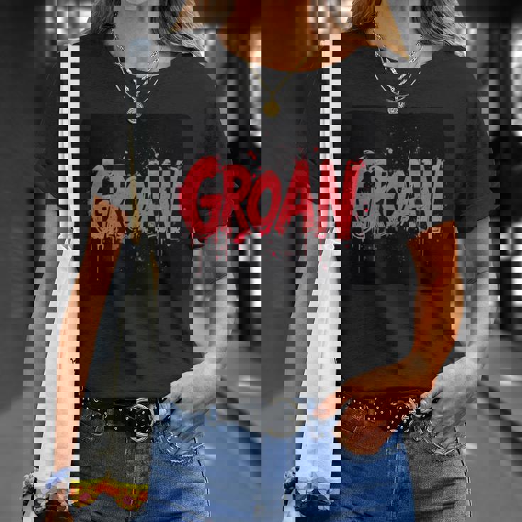 うめき声の衣装で苦労を表現しましょう。 Tシャツ 彼女への贈り物