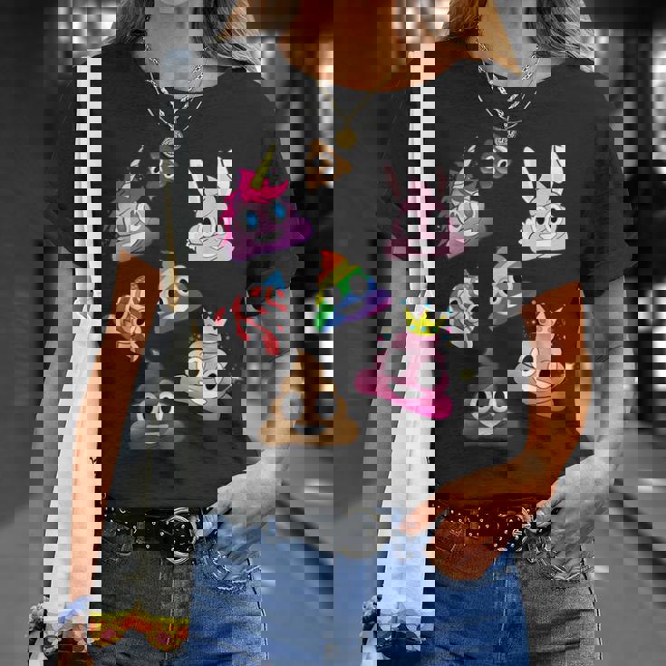 うんこマーク愚かな楽しいワッキーユニコーンバニープリンセスレインボー Tシャツ 彼女への贈り物