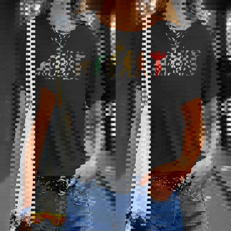 おかしいボディビル進化プレゼントヴィンテージボディビルダー Tシャツ 彼女への贈り物