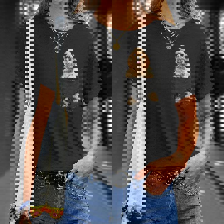 おかしなアメリカンコッカースパニエル ポケットに入った犬愛好家に Tシャツ 彼女への贈り物