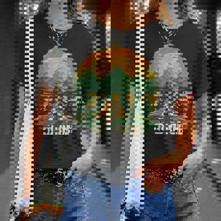 おかしなゴー・ホーム・セイングとテントのネイチャーコスチューム。 Tシャツ 彼女への贈り物