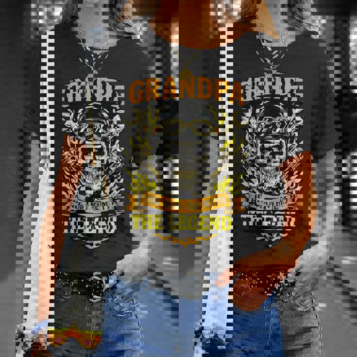 おじいちゃん ザ・マン 神話 おじいちゃんバイクの伝説 Tシャツ 彼女への贈り物