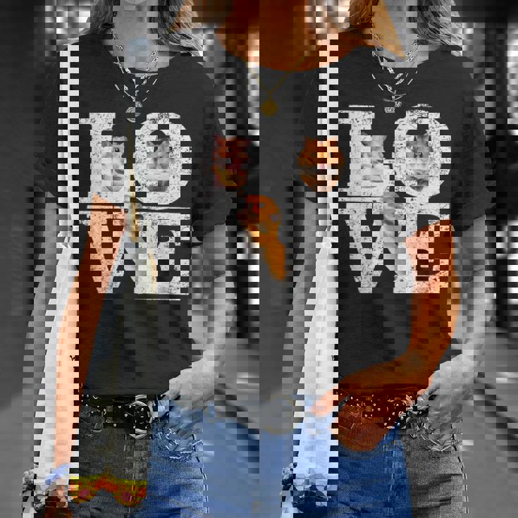 おもしろい I Love Hamsters ギフト かわいい ハムスター ペット好き ハムスター Tシャツ 彼女への贈り物