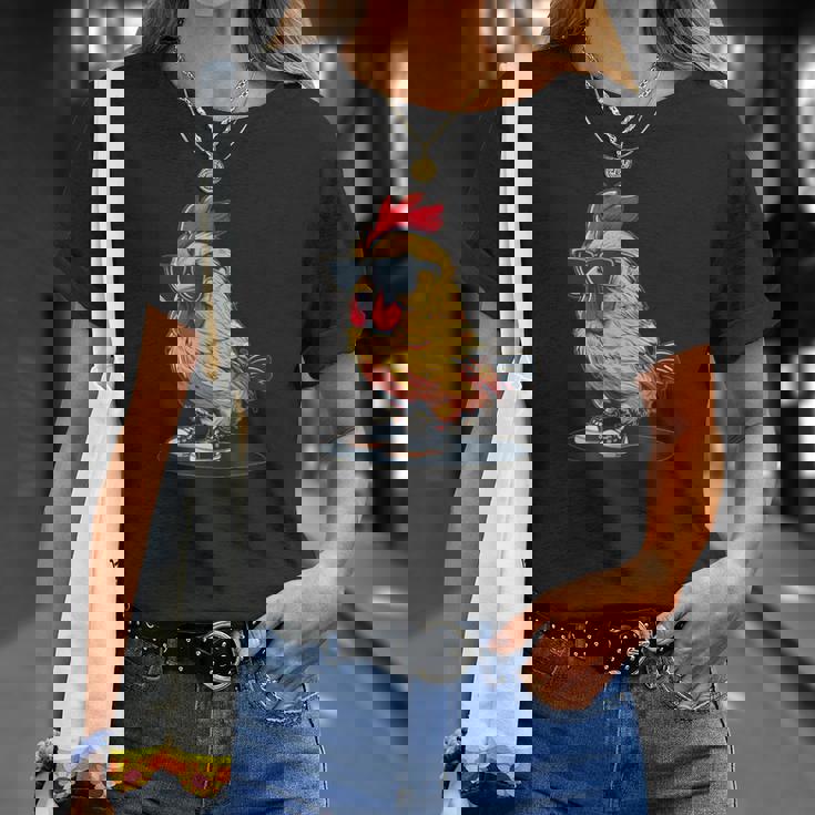 おもしろチキンウェア サングラスと靴 男の子と女の子向け Tシャツ 彼女への贈り物