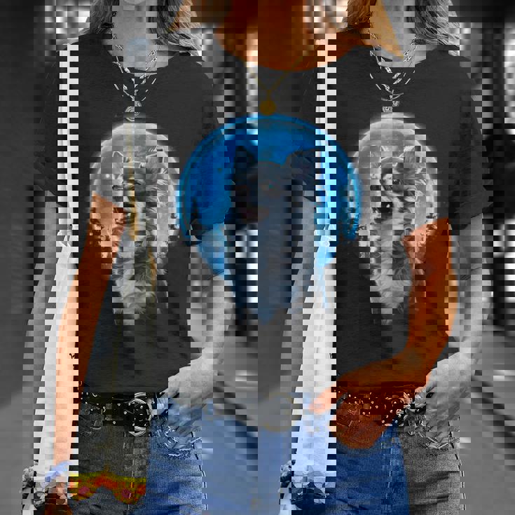 おもしろチワワ吠え月 チワワオーナー。 Tシャツ 彼女への贈り物