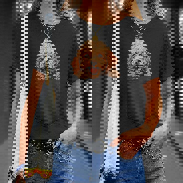 おもしろトイプードル 子犬 ポケットに入れたかわいいペット愛好家 Tシャツ 彼女への贈り物