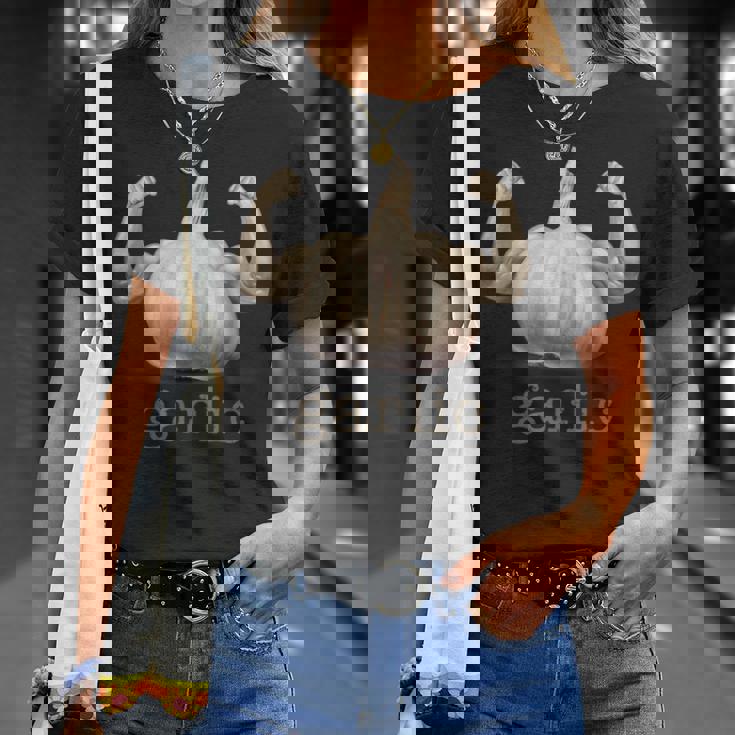 おもしろニンニクデザイン Tシャツ 彼女への贈り物