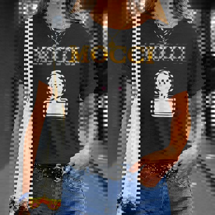 おもち Mocci 餅『おやつ ポップ』ブランド ロゴ パロディ お菓子 おやつ 面白い かわいい Tシャツ 彼女への贈り物