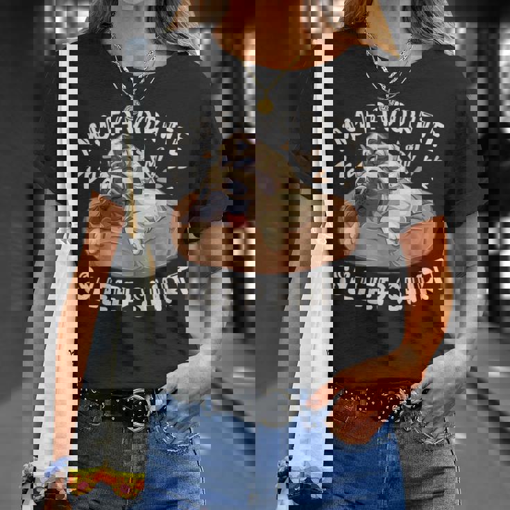 お気に入りのスリープ シャツ、パグ犬と子犬 Tシャツ 彼女への贈り物