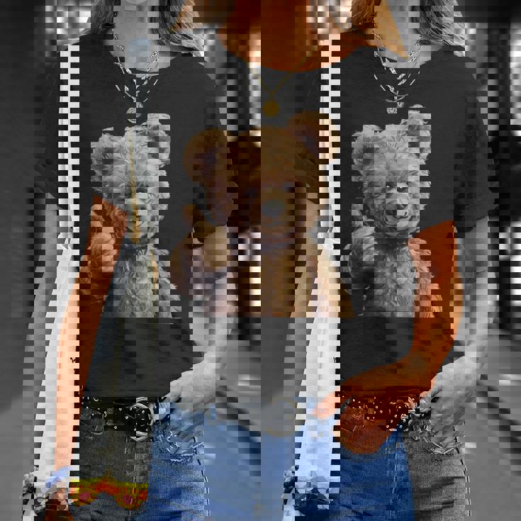 かっこいいテディベア 親指付き Tシャツ 彼女への贈り物