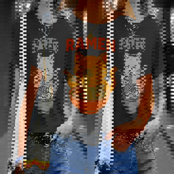 かわいい ラーメン 猫 和麺 Tシャツ 彼女への贈り物