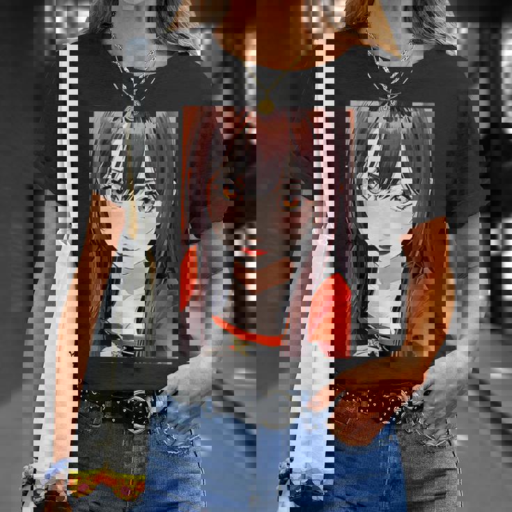 かわいい 可愛い 女の子 若い 美人 イラスト 日本 きれい 赤い服 Tシャツ 彼女への贈り物