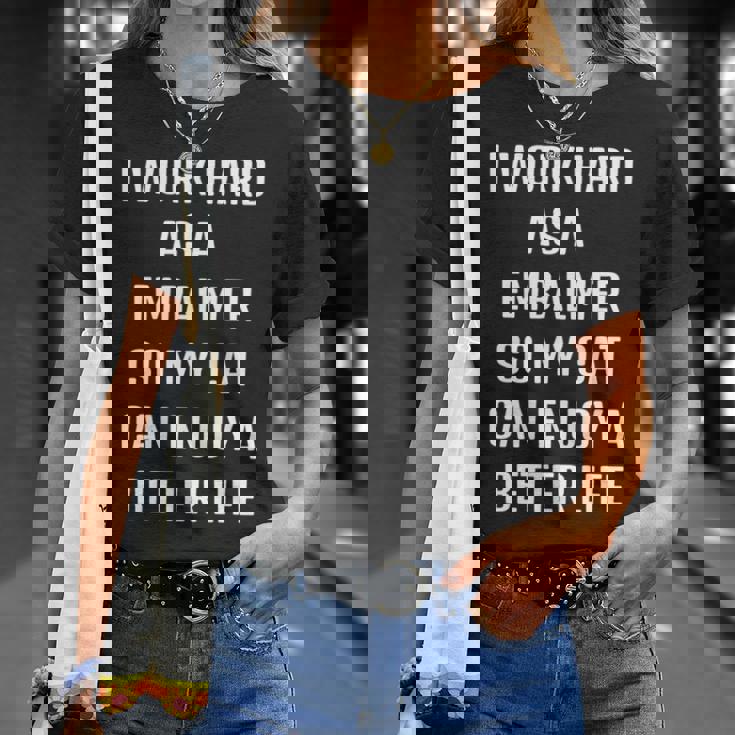 かわいいことわざ、面白い皮肉なニーエンバーマーと私の猫。 長袖tシャツ Tシャツ 彼女への贈り物