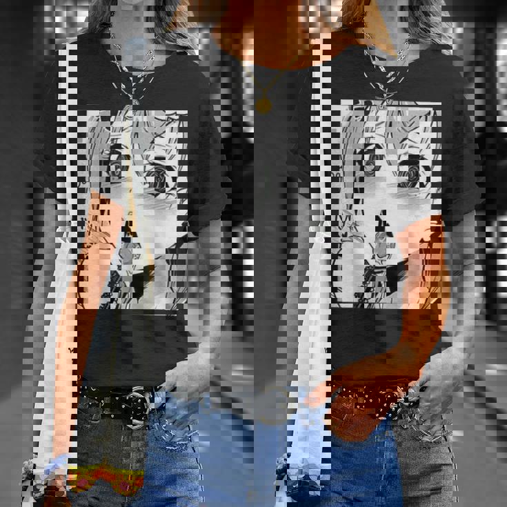 かわいいアヘ顔 アニメ 女の子 オタクウィーブ ラブ ビッグアイズ ドリップ Tシャツ 彼女への贈り物