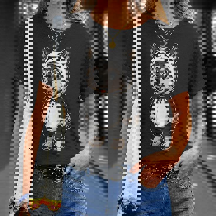 かわいいオオカミのパンダコスチューム ガールズ キッズ オオカミ愛好家 長袖tシャツ Tシャツ 彼女への贈り物