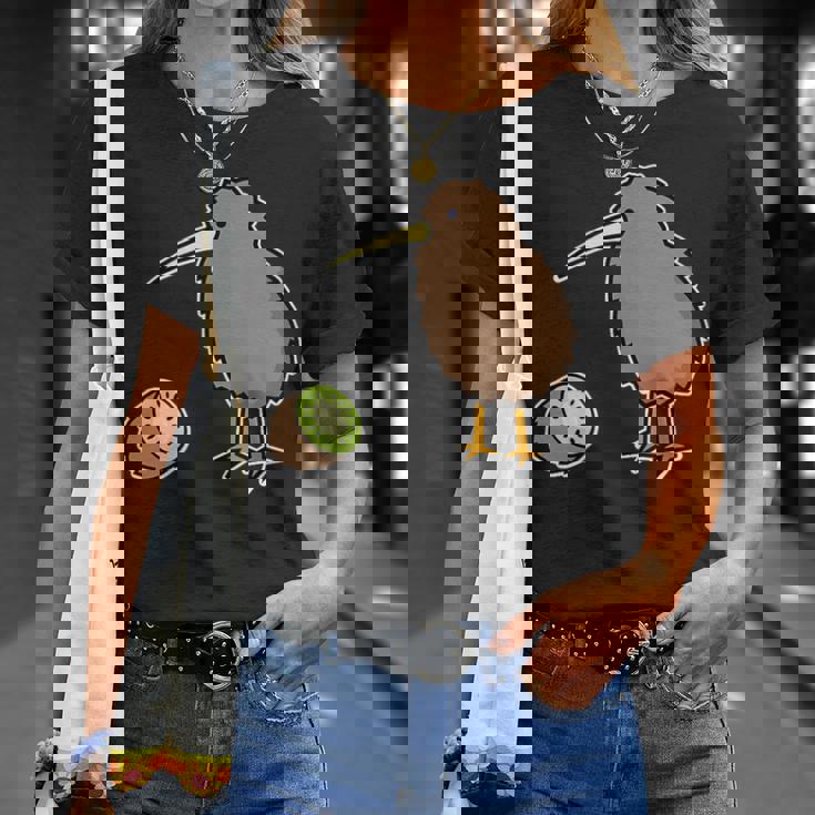 かわいいキウイの鳥と果物 ニュージーランド Tシャツ 彼女への贈り物