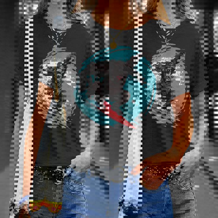 かわいいゴリラサーフィン Tシャツ 彼女への贈り物