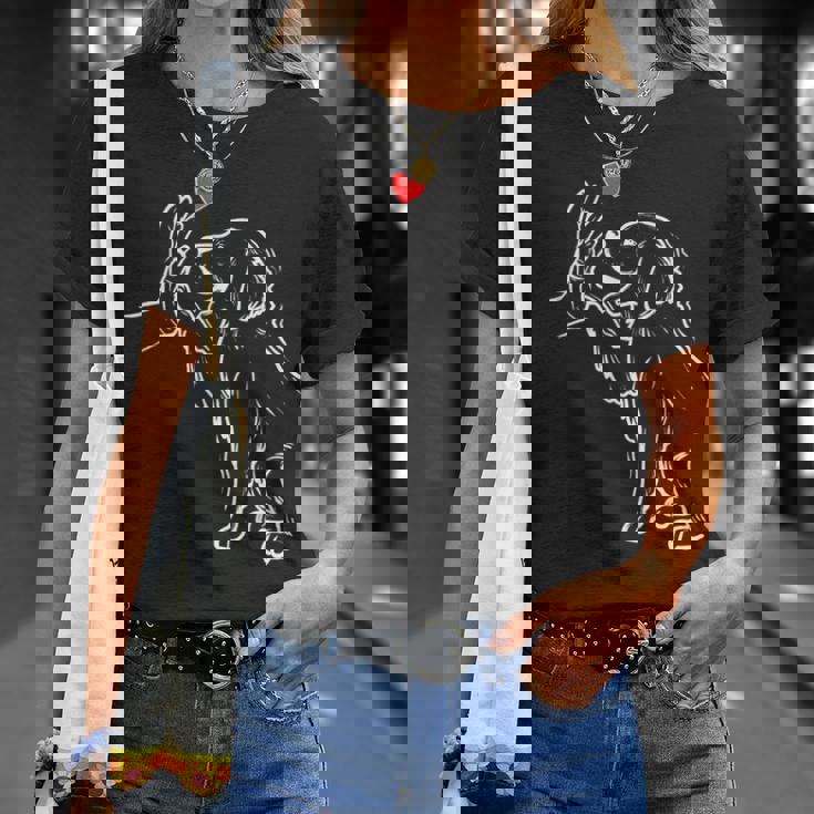 かわいいゴールデンレトリバー 愛のゴールデンレトリバー Tシャツ 彼女への贈り物