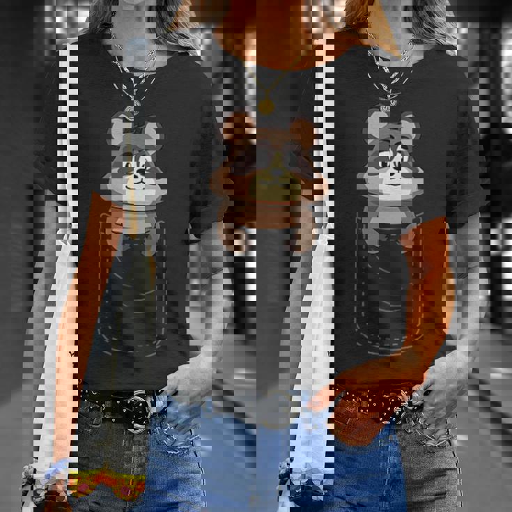 かわいいタヌキ胸ポケット Tシャツ 彼女への贈り物