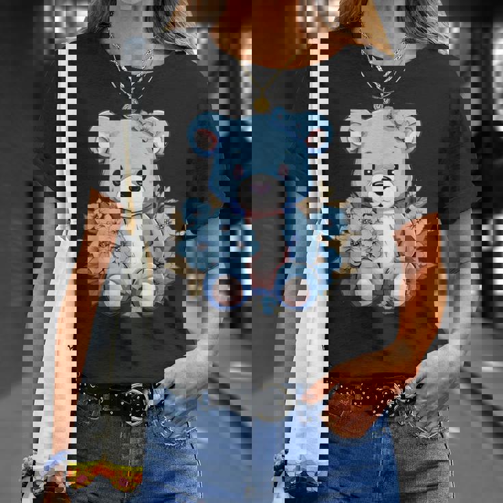 かわいいテディベアと花と一緒に I テディベア Tシャツ 彼女への贈り物