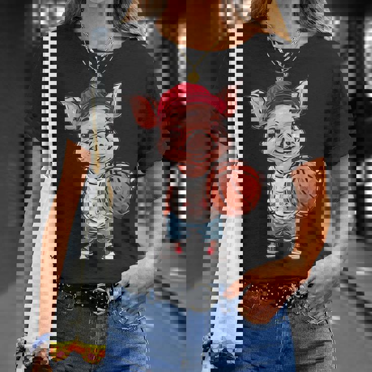 かわいいバスケットボールブタ Tシャツ 彼女への贈り物