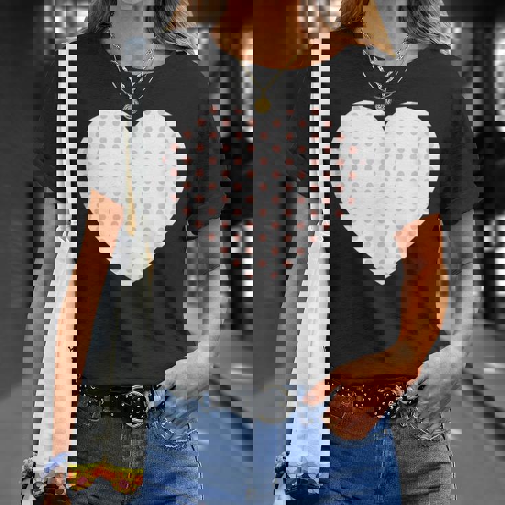 かわいいピーチピンクの水玉模様ミニマリストグラフィック。 Tシャツ 彼女への贈り物