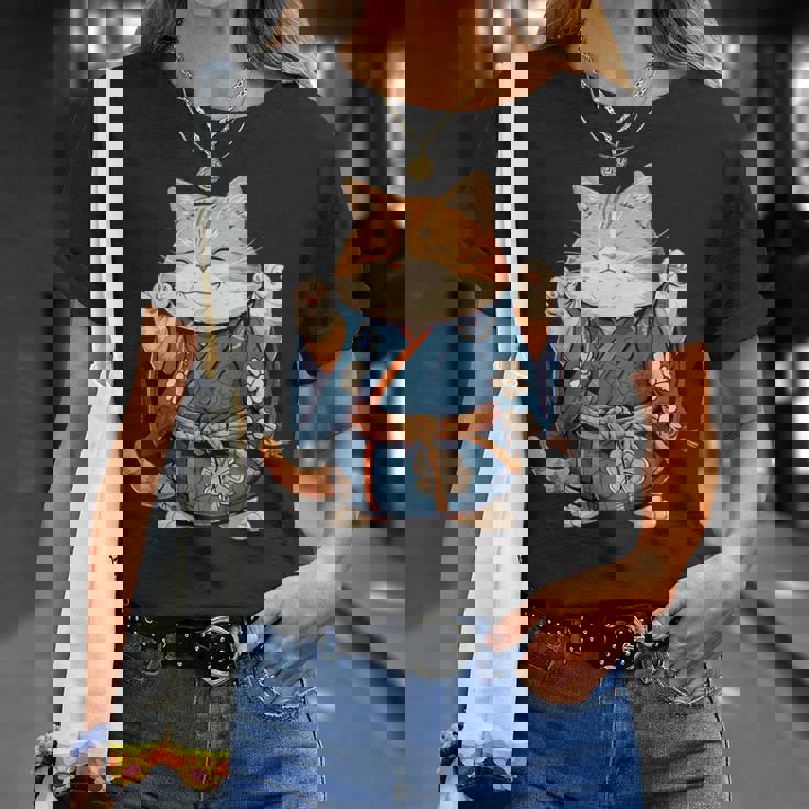 かわいいマワシ相撲帯猫ちゃんの力士 Tシャツ 彼女への贈り物