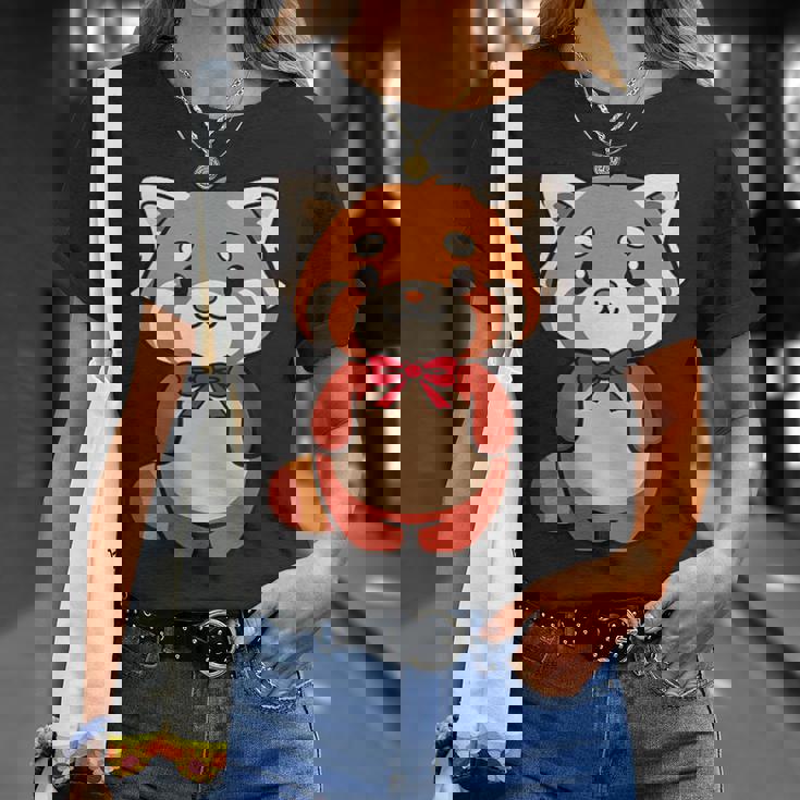 かわいいレッサーパンダ蝶ネクタイ かわいい動物園 日帰り旅行 男の子 女の子 キッズ Tシャツ 彼女への贈り物