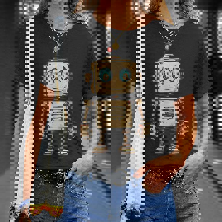 かわいい小さなロボット、ビンテージキッズロボット Tシャツ 彼女への贈り物