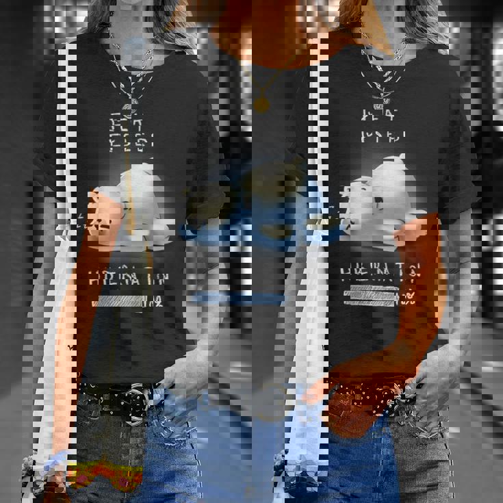 かわいい怠け者のシロクマの冬眠 Tシャツ 彼女への贈り物