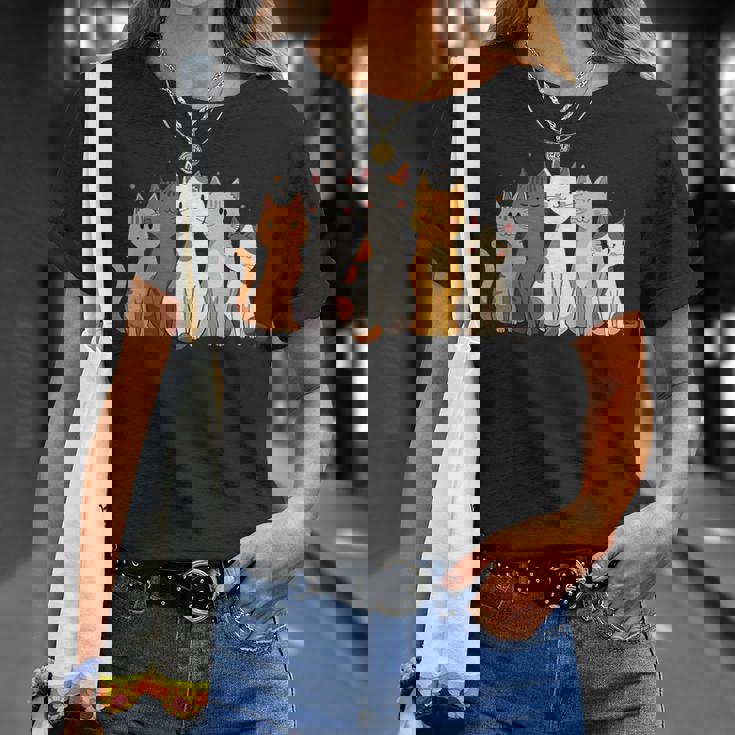 かわいい漫画の猫のイラスト Tシャツ 彼女への贈り物