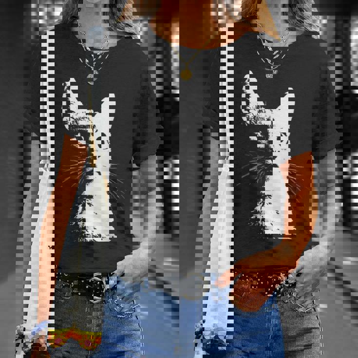 かわいい猫のポートレートデザイン。 Tシャツ 彼女への贈り物